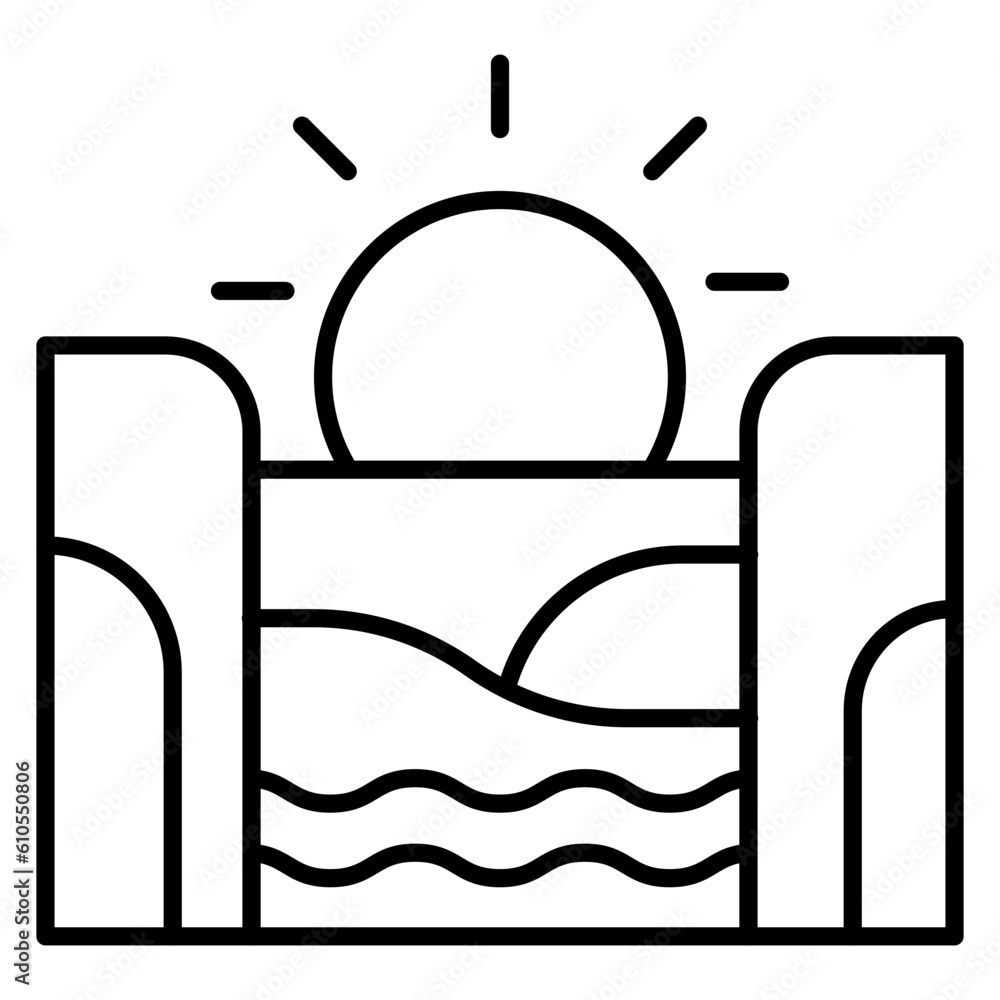 Sunset Landscape Icon Sunset Landscape Icon
