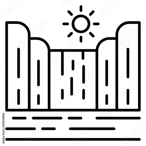 Waterfall Landscape Icon