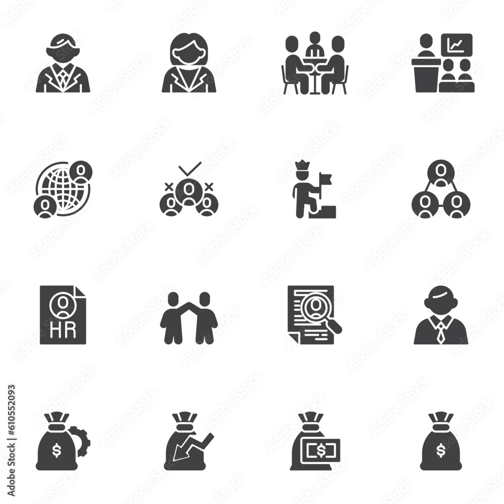 Business people vector icons set Business people vector icons set