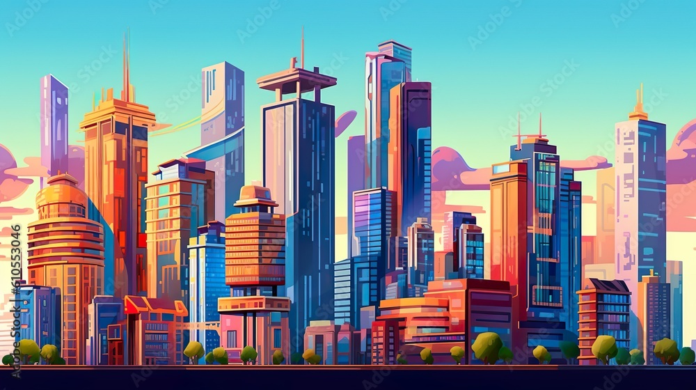 Background Modern architecture. An exquisite illustration of sleek and innovative modern architecture, presented in a stylish banner design. Generative AI.