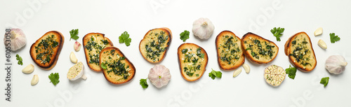 Wallpaper Mural Tasty toasts with garlic, homemade products appetizer Torontodigital.ca