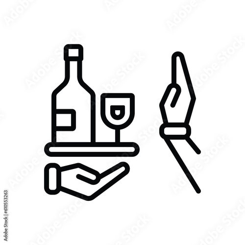 Black line icon for avoid 