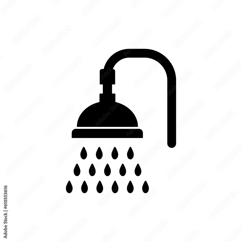Shower vector icon. Bath sign design. Shower flat symbol pictogram Shower vector icon. Bath sign design. Shower flat symbol pictogram
