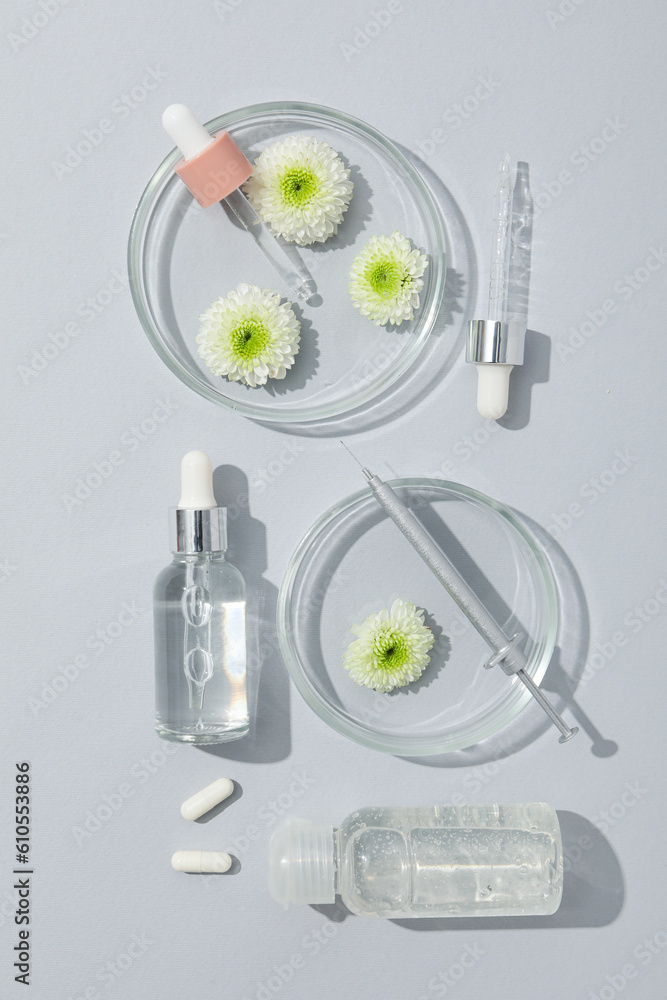 Concept of face and skin care with Hyaluronic acid Concept of face and skin care with Hyaluronic acid