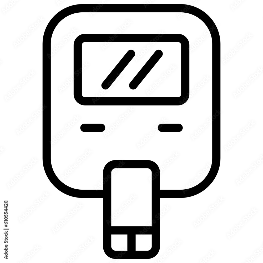 glucometer icon illustration design with outline glucometer icon illustration design with outline