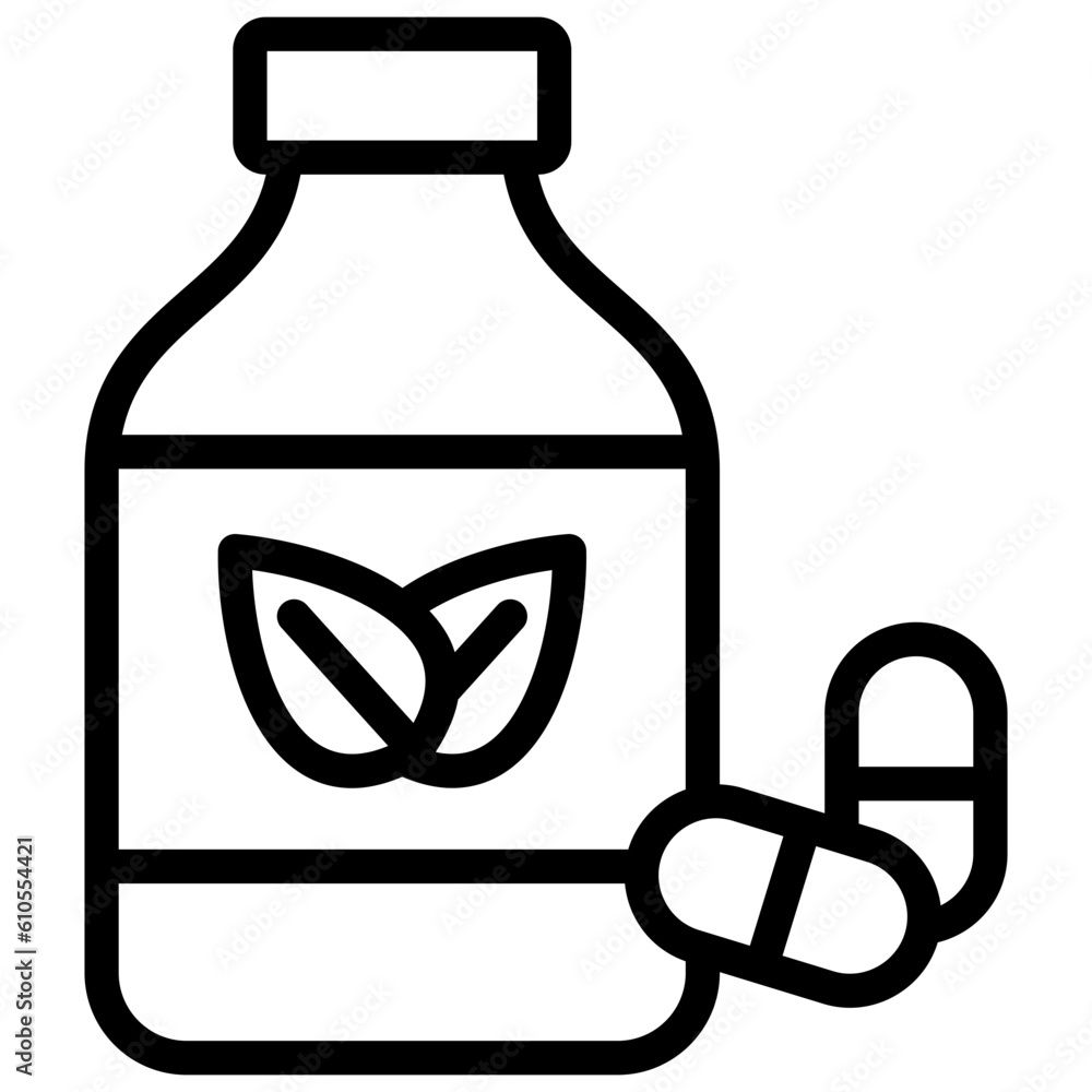 herb icon illustration design with outline herb icon illustration design with outline