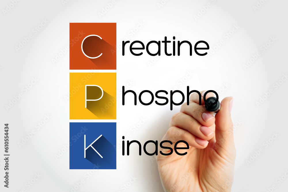 Foto de CPK Creatine Phosphokinase enzyme expressed by various tissues and cell types, acronym