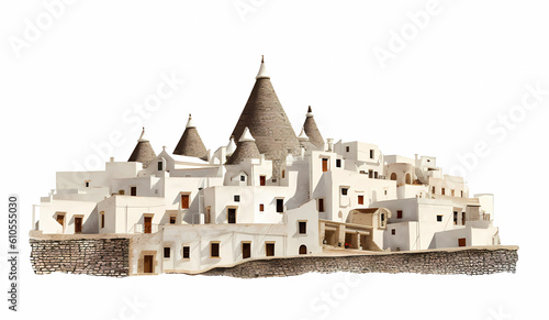 Illustration of beautiful view of Alberobello, Italy