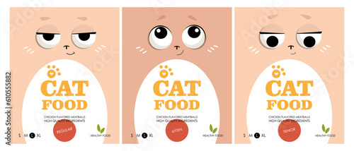 Εκτύπωση καμβά Cat food packaging design