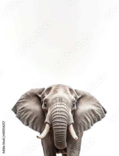 Elephant screaming banner. Generate Ai