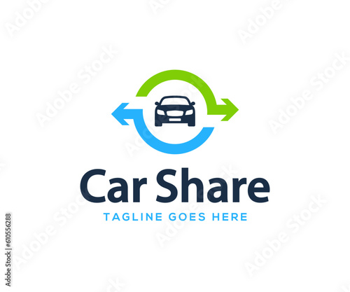 Car Rental Logo. Car share logo design vector template