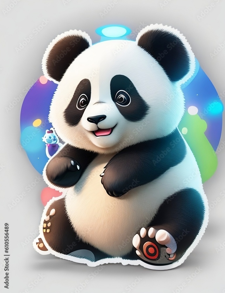 Naklejka premium Panda Vector Sticker