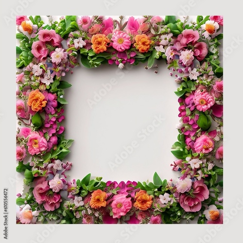 Beautiful floral arrangement with a place to insert text, Ai generated. © SOHAN-Creation