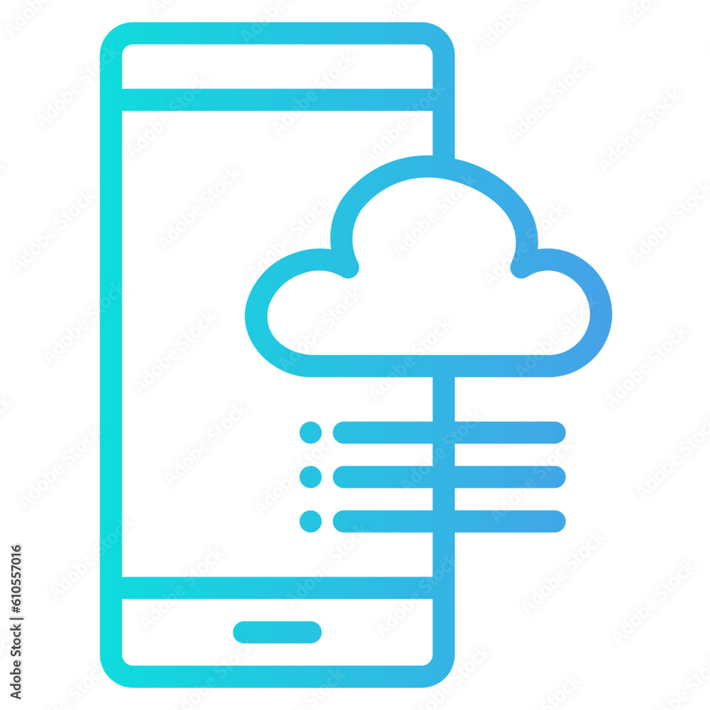 Weather smartphone gradient line icon, use for website mobile app presentation Weather smartphone gradient line icon, use for website mobile app presentation