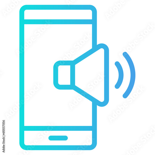 Volume smartphone gradient line icon, use for website mobile app presentation