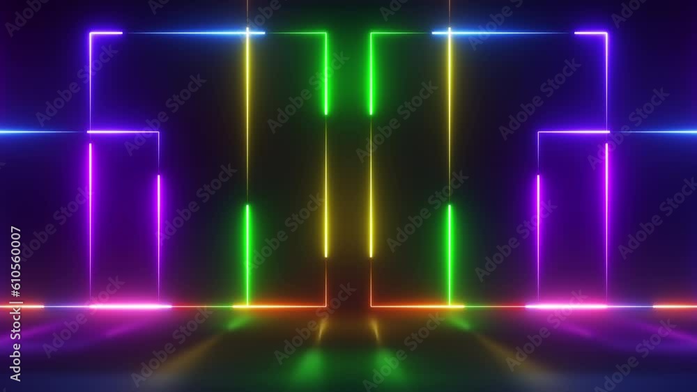 Neon glowing rainbow background. Seamless loop Neon glowing rainbow background. Seamless loop