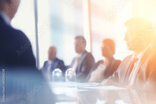 Defocussed Business people during a meeting