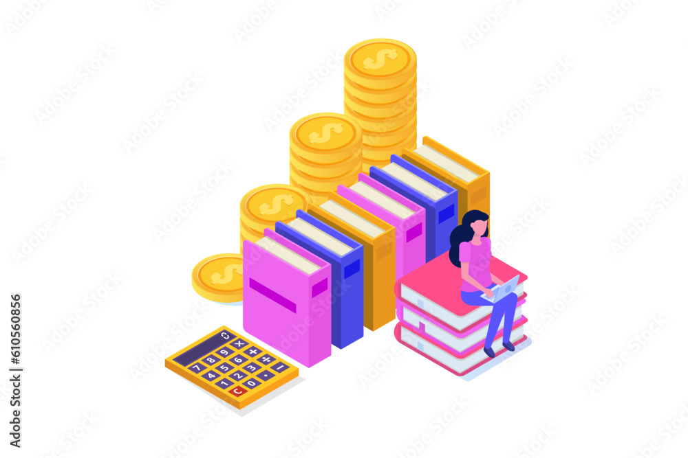 Education, student loan, university and tuition fee concept. Vector illustration. Education, student loan, university and tuition fee concept. Vector illustration.