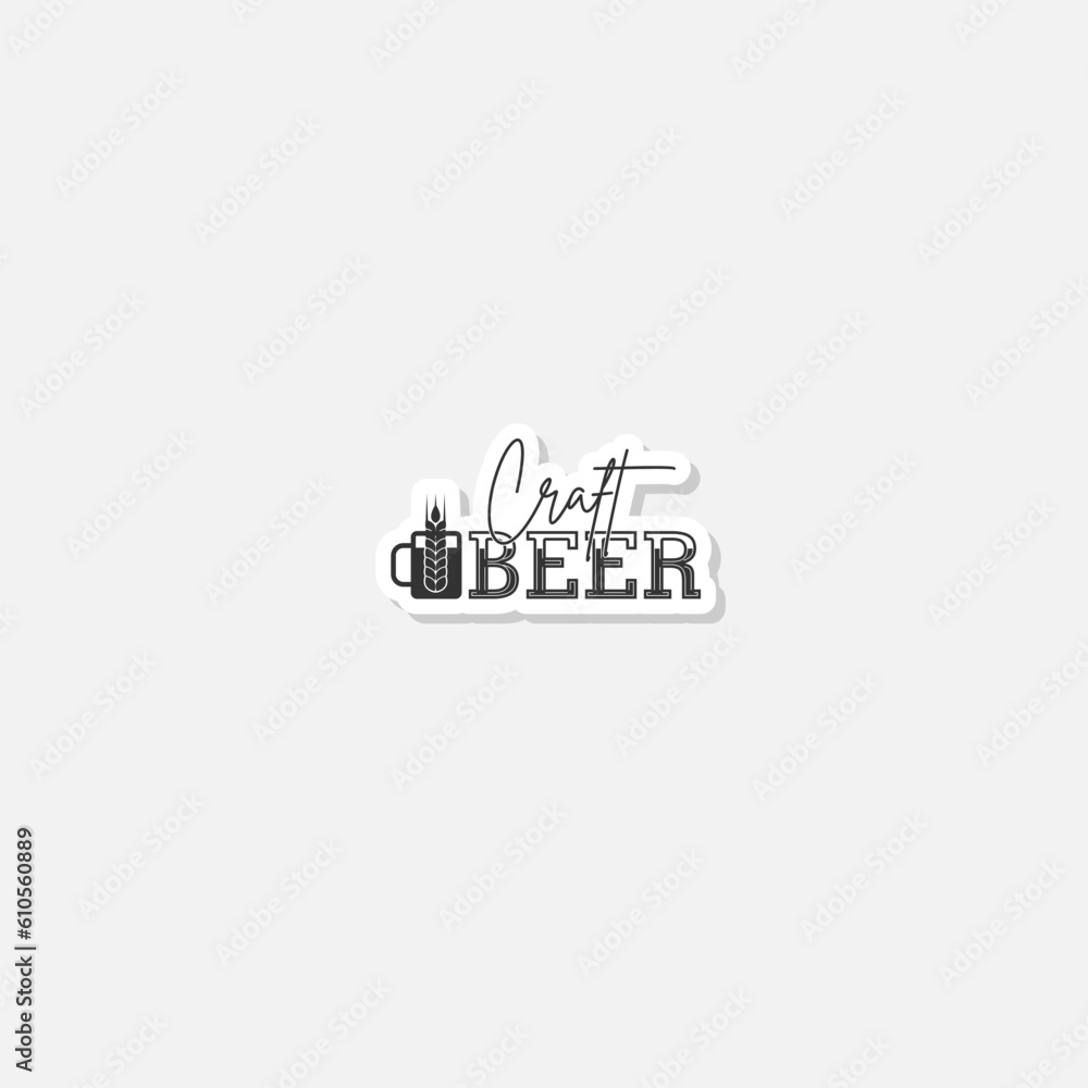 Craft Beer sticker icon isolated on white
