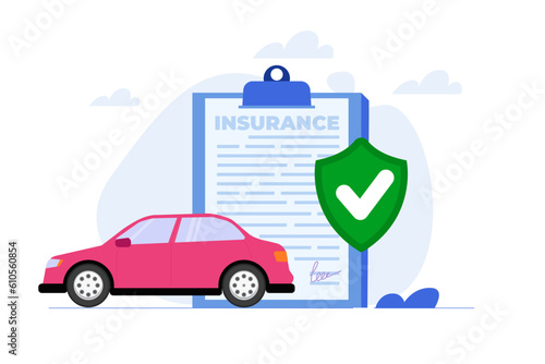 Car insurance, Car warranty service concept. Vector illustration.