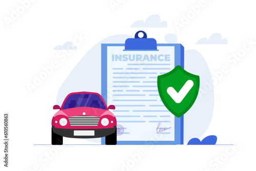 Car insurance, Car warranty service concept. Vector illustration.