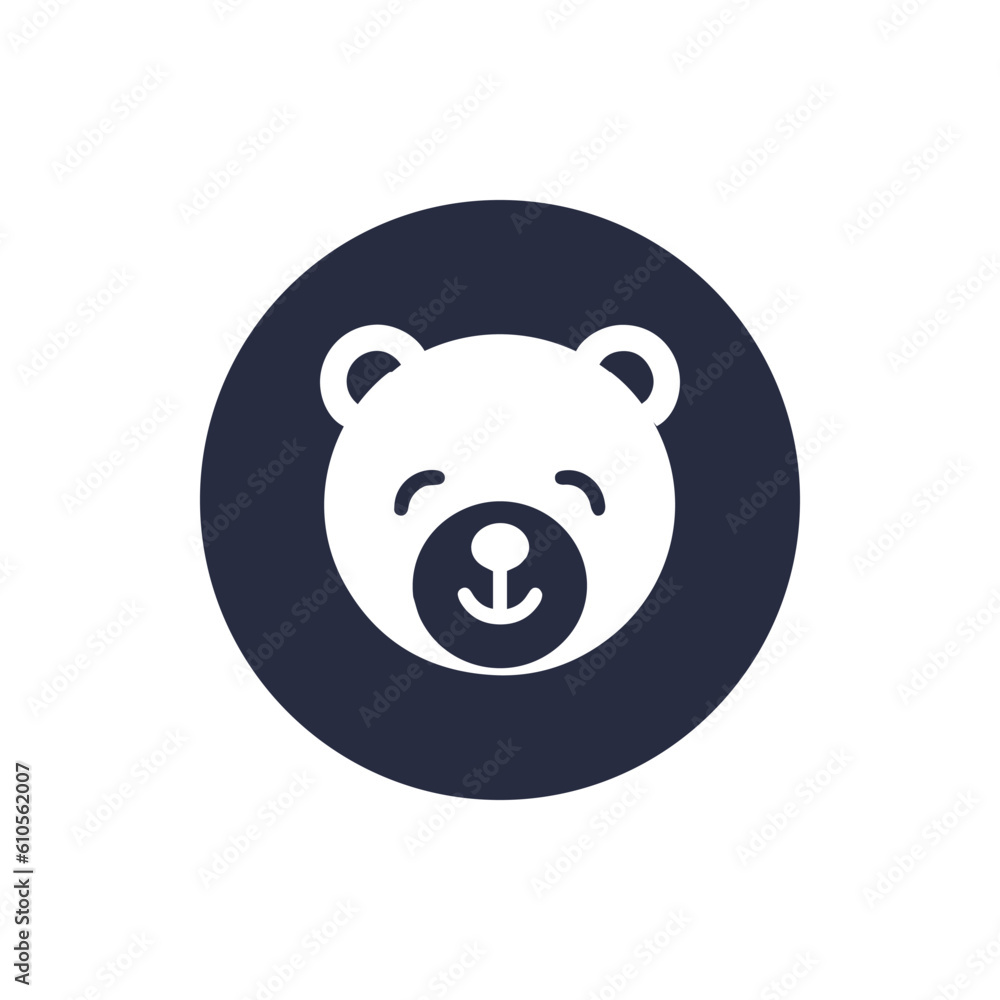 Teddy Bear face cartoon icon