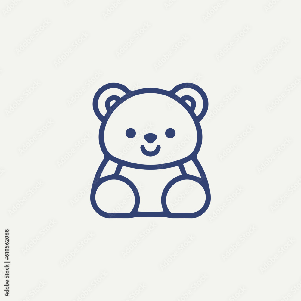 Obraz premium Teddy Bear cartoon line icon