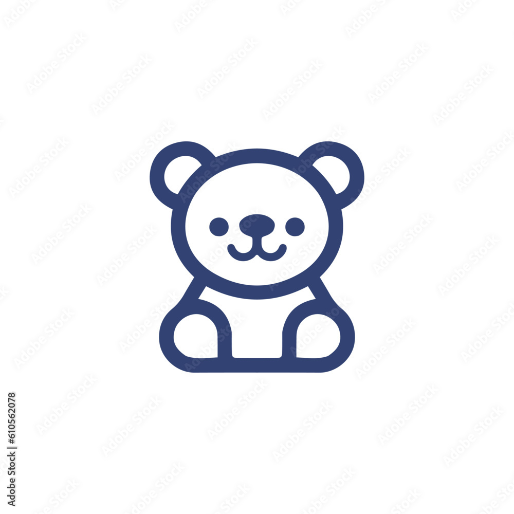 Fototapeta premium Teddy Bear cartoon line icon