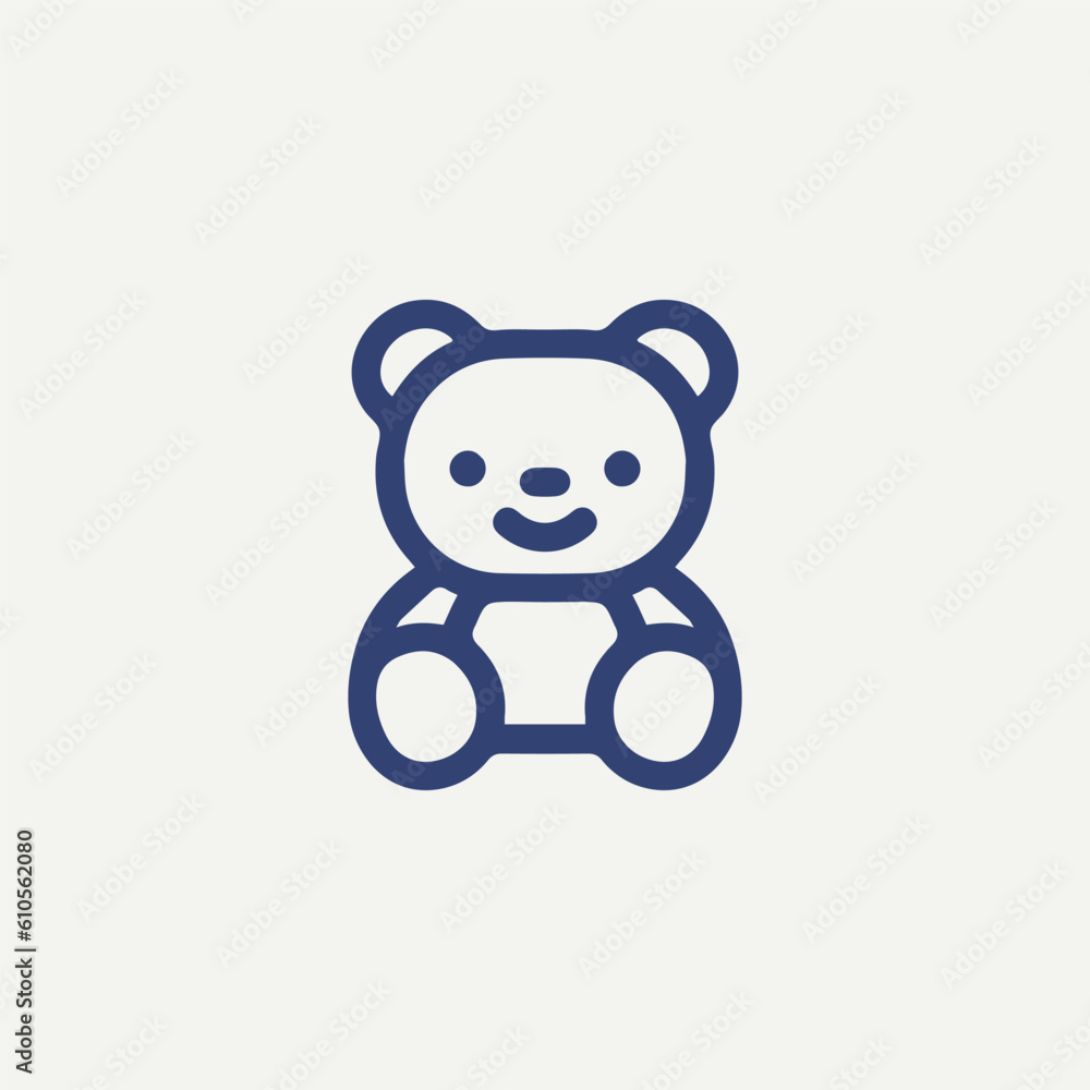 Obraz premium Teddy Bear cartoon line icon