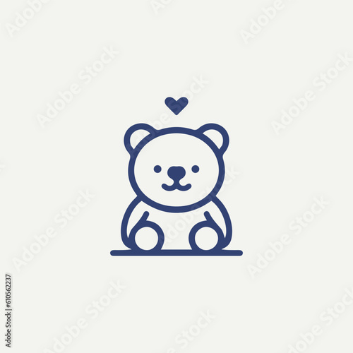 Teddy Bear cartoon line icon