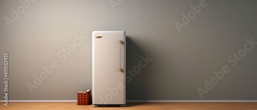 ridge refrigerator isolate on blank background, generative ai, digital illustration. photo