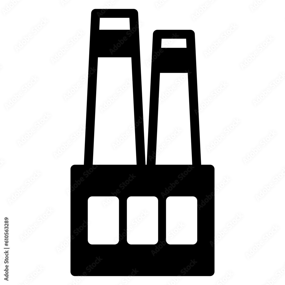 vector factory industrial building black fil icon