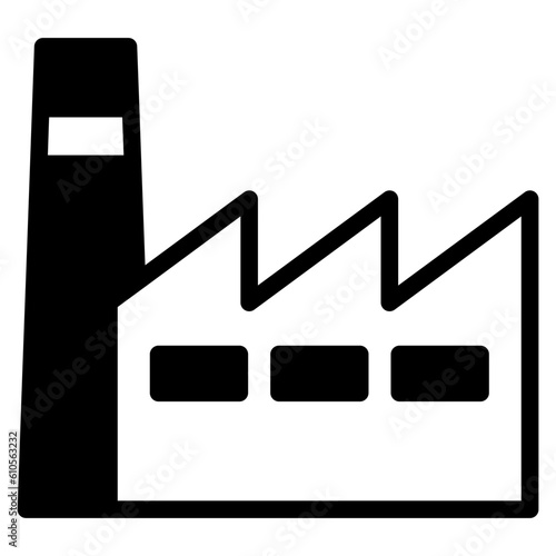 vector factory industrial building black fil icon