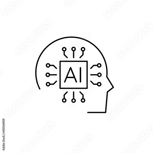AI (artificial intelligence) icon vector