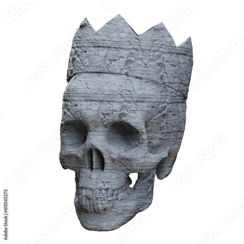 Scary Skull in Crown Concept Art of a Creepy Gothic Skull of a Dead Ancient King