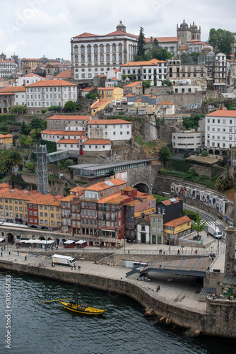 View of the Porto waterfront from above. Portugal