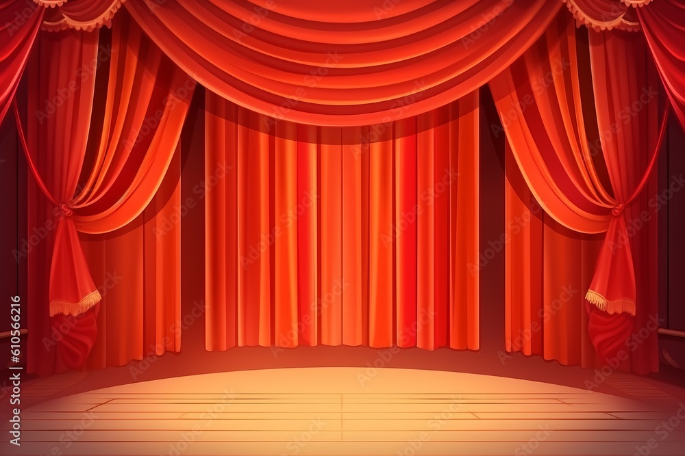 Fototapeta premium ステージのカーテン,Generative AI AI画像
