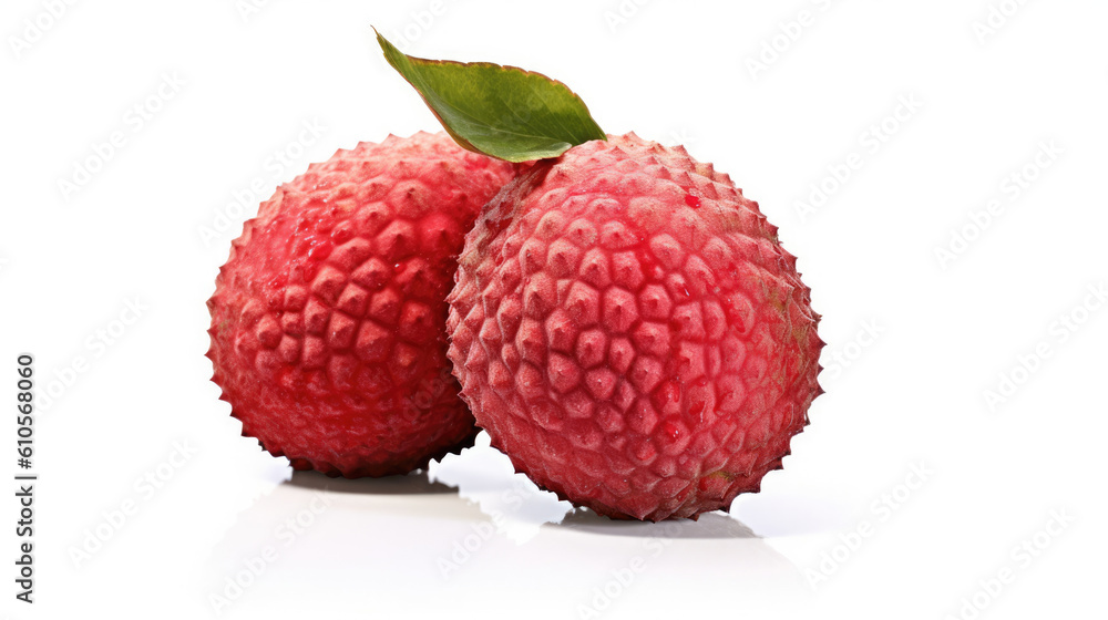 Isolated, textured Lychee on white Isolated, textured Lychee on white