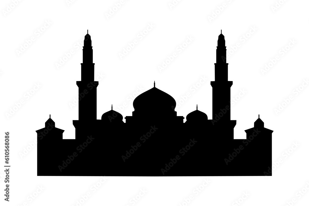 Fototapeta premium Vector illustration of a Muslim Mosque Silhouette