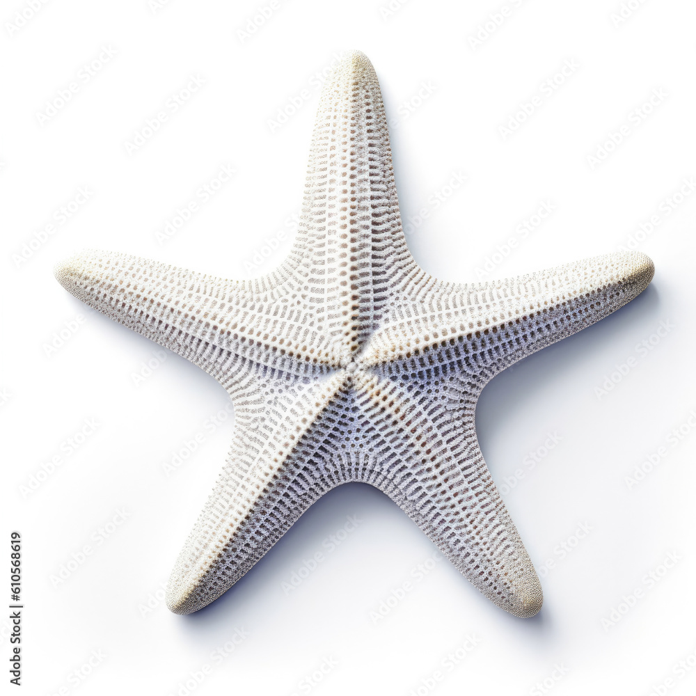 Beautiful Starfish Shell with star-like shape on white Beautiful Starfish Shell with star-like shape on white