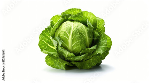 Isolated, compact Brussels Sprout on white