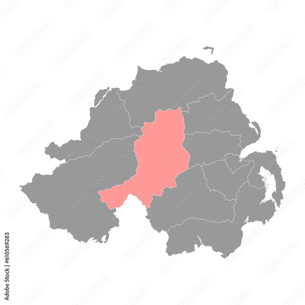 Fototapeta premium Mid Ulster map, administrative district of Northern Ireland. Vector illustration.