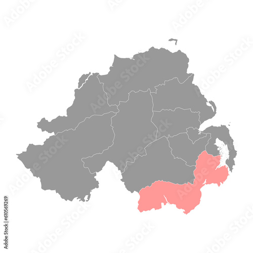 Newry  Mourne and Down map  administrative district of Northern Ireland. Vector illustration.