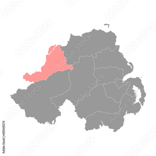 Derry City and Strabane map  administrative district of Northern Ireland. Vector illustration.