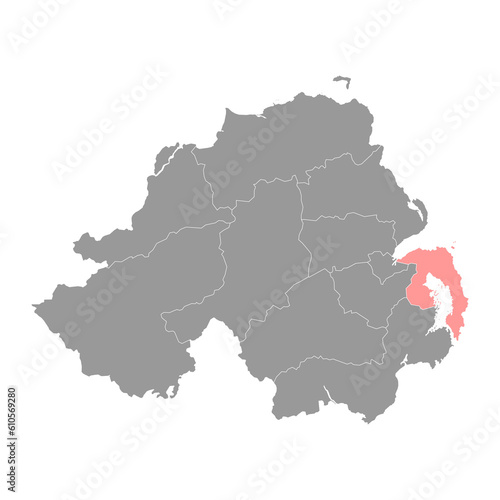 Ards and North Down map  administrative district of Northern Ireland. Vector illustration.