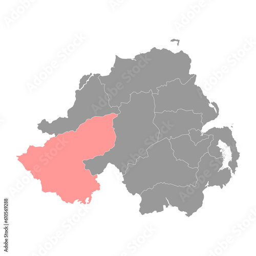 Fermanagh and Omagh map  administrative district of Northern Ireland. Vector illustration.