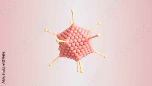3d rendering of a adenovirus, virus visualization, adenovirus photo