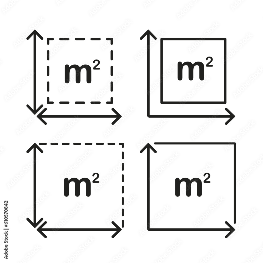 Vetor De Square Meter Icon M2 Sign Flat Area In Square Metres abbreviation-otw-on-the-way-22386166-png