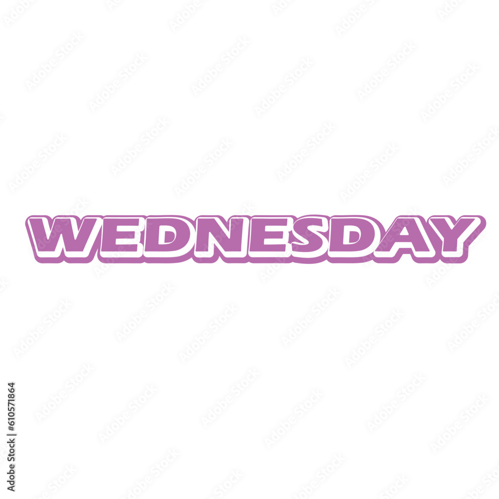 Days of the week. Wednesday word art silhouette
