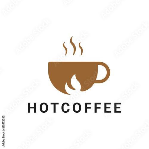 Coffee with cup  suitable for coffee shop logo or product brand identity